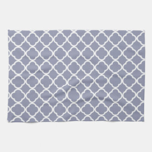 Paño De Cocina Quatrefoil marroquí gris-azul