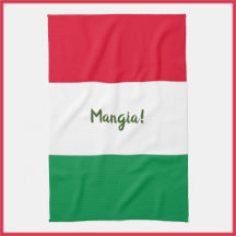 ¡Qué Mangia! Bandera roja blanca y verde italiana