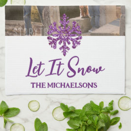 Paño De Cocina Que Nieva El Picado De Nieve Morado