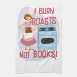 Paño De Cocina Quemar carrilladas no libros Divertido lector ama 