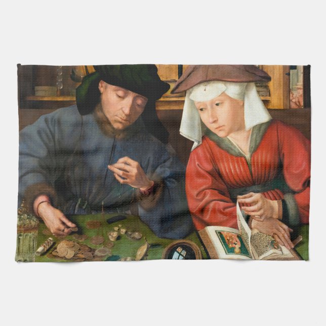 Paño De Cocina Quentin Matsys - El prestamista y su esposa (Horizontal)