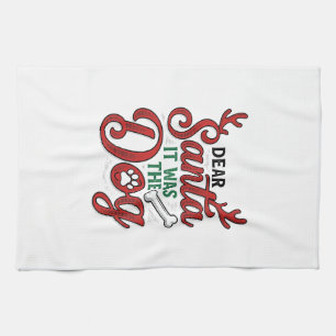 Paño De Cocina Querido Santa Fue El Perro Diseño De Camiseta De N