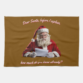 Paño De Cocina Querido Santa. Funny Santa Claus, feriado de Navid