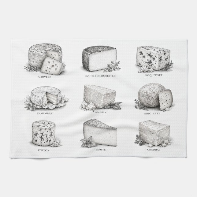 Paño De Cocina Quesos de todo el mundo (Horizontal)