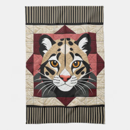 Paño De Cocina Quilt de leopardo nublado