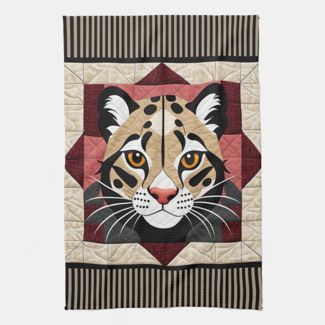 Paño De Cocina Quilt de leopardo nublado (Vertical)
