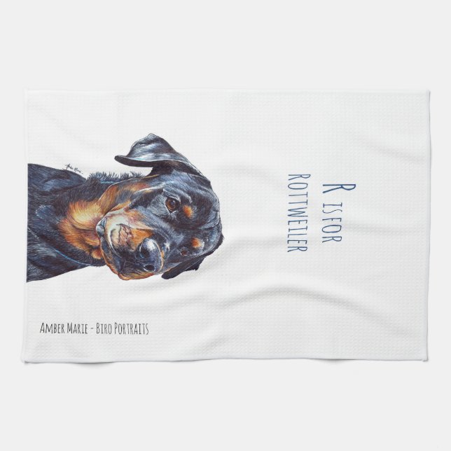 Paño De Cocina R está para Rottweiler (Horizontal)