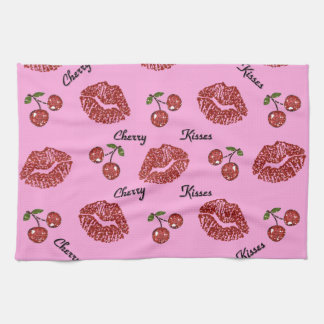 Paño De Cocina RAB Rockabilly Besos de Cereza en Rosa