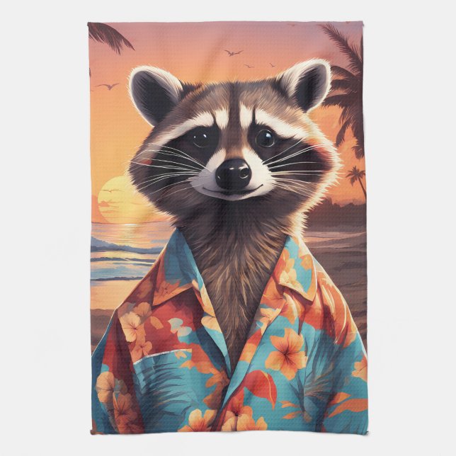 Paño De Cocina Raccoon Holiday (Vertical)