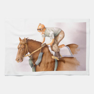 Paño De Cocina Race Horse y Jockey