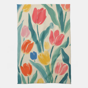 Paño De Cocina Radiancia de Tulipanes en Primavera