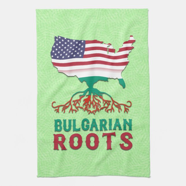 Paño De Cocina Raíces búlgaras norteamericanas (Vertical)