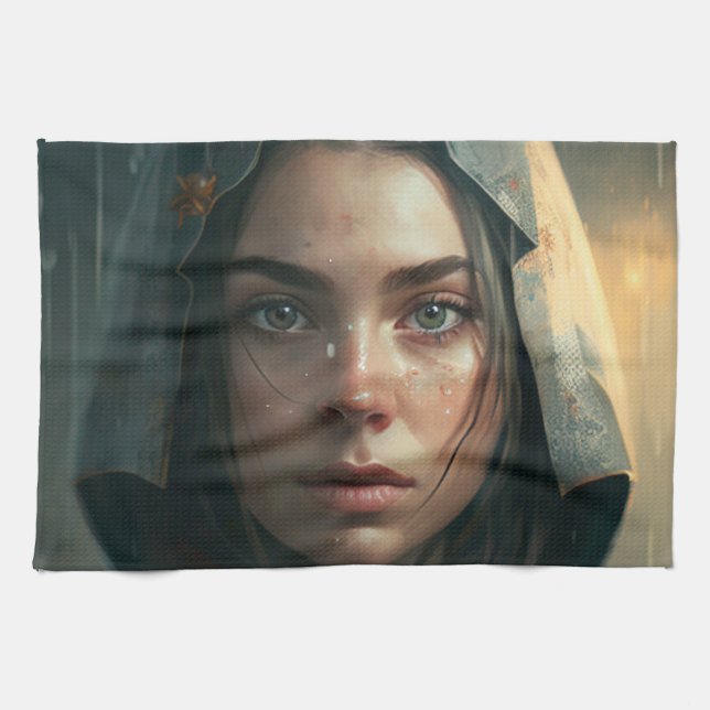 Paño De Cocina Rain hood girl (Horizontal)