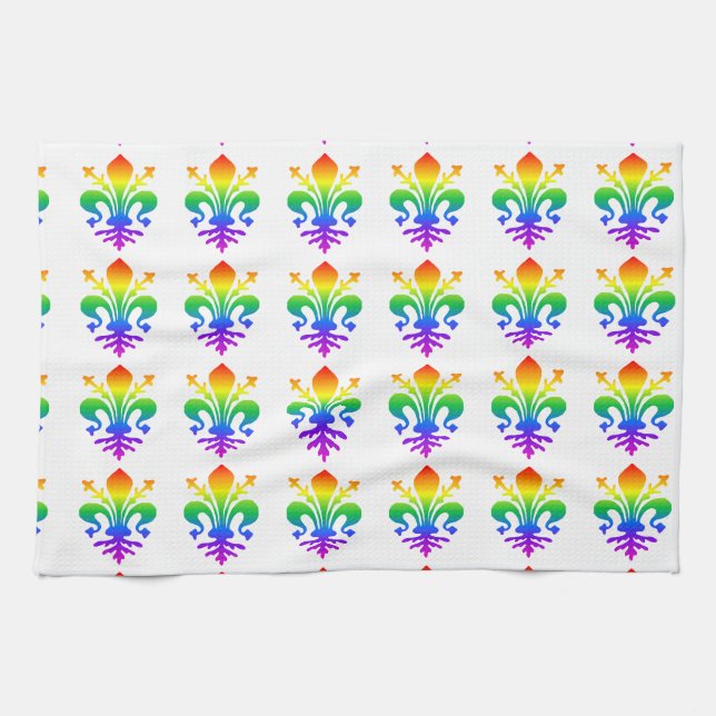 Paño De Cocina Rainbow Fleur-de-lis (Horizontal)