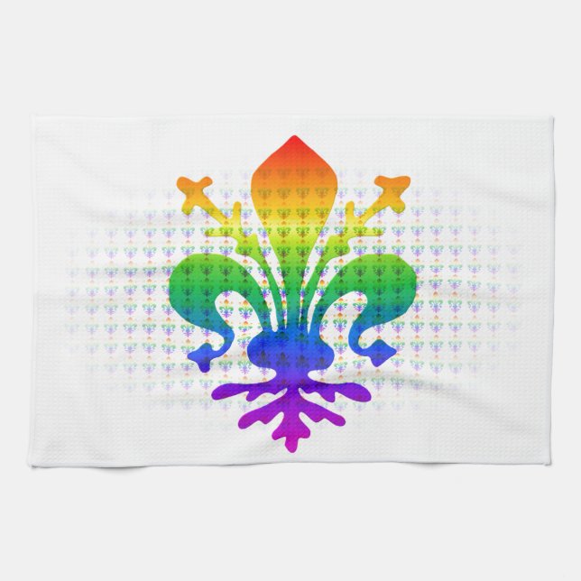 Paño De Cocina Rainbow Fleur-de-lis (Horizontal)