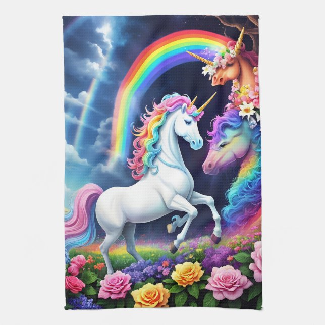 Paño De Cocina Rainbow Unicorn One (Vertical)