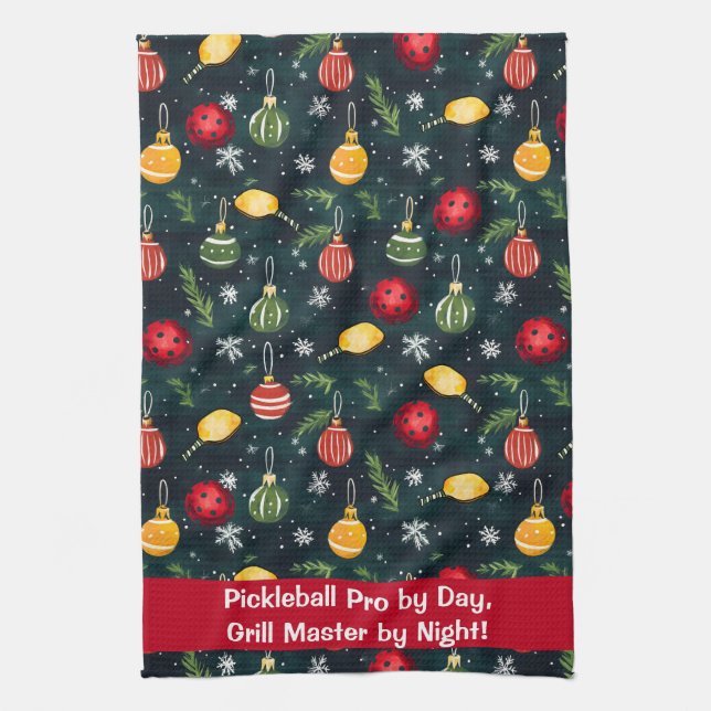 Paño De Cocina Rally Watercolor Pickleball (Vertical)