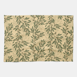 Paño De Cocina Rama de árbol de oliva verde