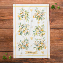 Rama de limón floral acuarela personalizada