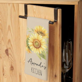 Paño De Cocina Ramo de girasoles Personalizable Nombre Avena Cáli