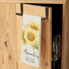 Paño De Cocina Ramo de girasoles personalizable Nombre Suave Grei