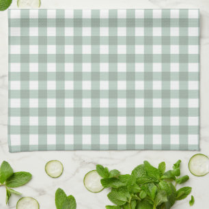 Paño De Cocina Rana de burbujas Gingham - aguijón verde de laurel