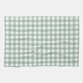 Paño De Cocina Rana de burbujas Gingham - aguijón verde de laurel
