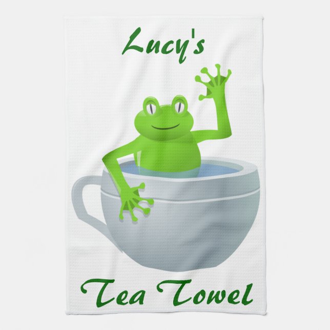 Paño De Cocina Rana inesperada divertida en mi taza de té (Vertical)