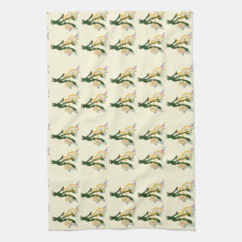 Paño De Cocina Rana retro en una bicicleta con flores