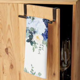 Paño De Cocina Ranunculus Anemone Hydrangea Rosa Fondo blanco