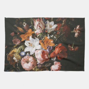 Paño De Cocina Raquel Ruysch - flores en un florero de cristal