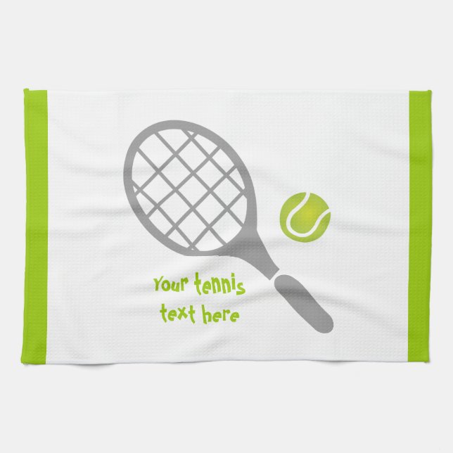 Paño De Cocina Raqueta de tenis y personalizado de pelotas (Horizontal)