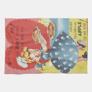 Paño De Cocina Rara gracia Mince Apple Pie Waitress Valentine