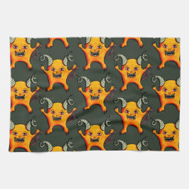 Paño De Cocina Raro Cuerdo Pequeño Patrón De Creta Del Diablo