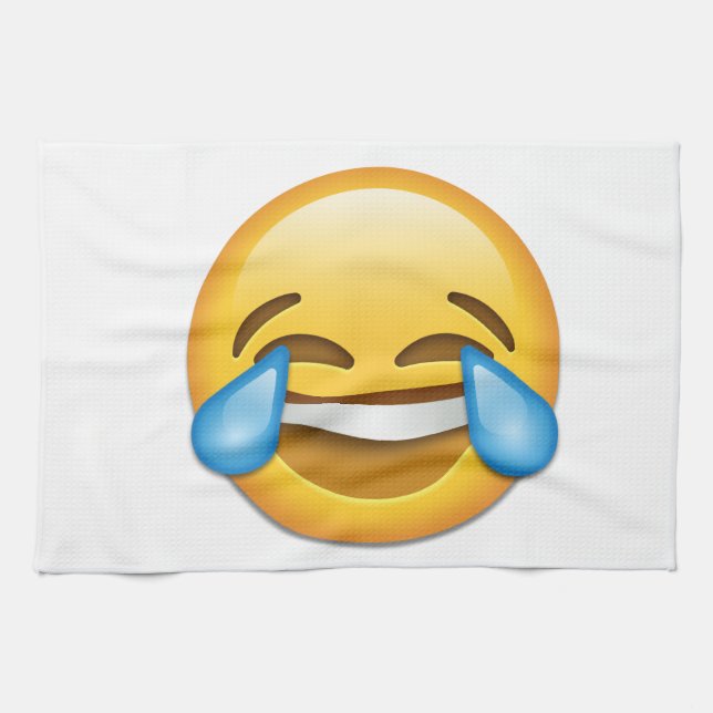 Paño De Cocina Rasgones de la emoji de la alegría divertidos (Horizontal)