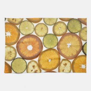 Paño De Cocina Rasgos de fruta patrón cítrico naranja verde amari