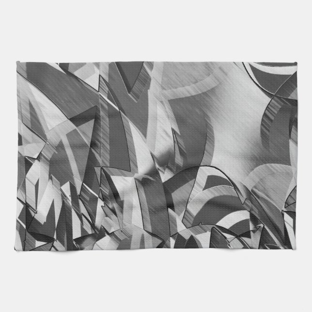 Paño De Cocina Rasgos grises sobre alguna imagen negra y borrosa (Horizontal)