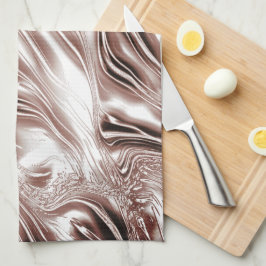 Paño De Cocina Rasgos ondulados de largo color marrón brillante s