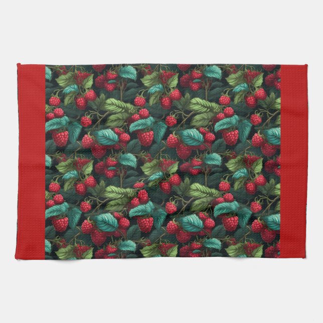 Paño De Cocina Raspberries Kitchen Towel (Horizontal)