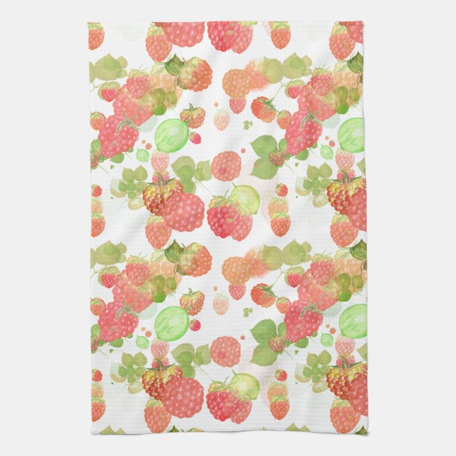 Paño De Cocina Raspberries Seamless Pattern (Vertical)