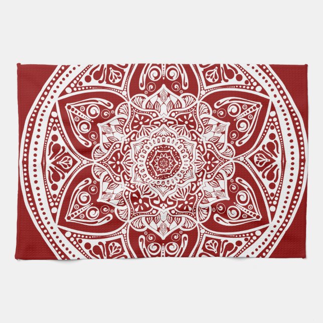 Paño De Cocina Raspberry Mandala (Horizontal)