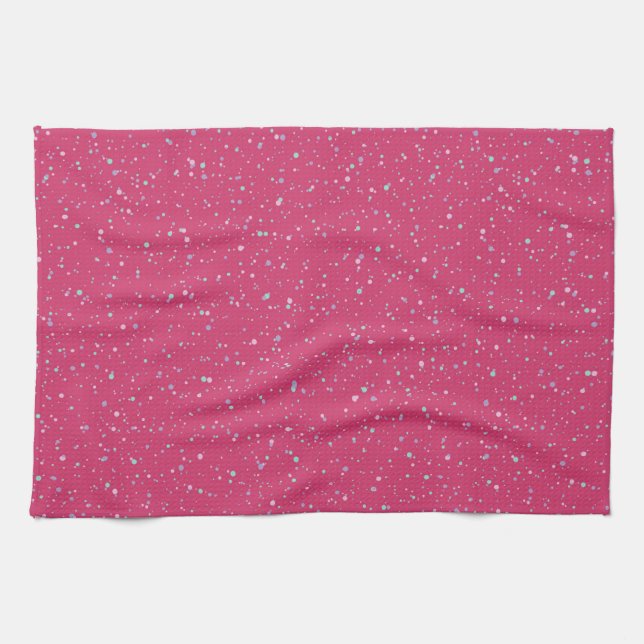 Paño De Cocina Raspberry Paint Speckled Pastel Splatter Paint Pai (Horizontal)