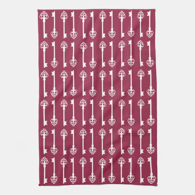 Paño De Cocina Raspberry Victorian Keys (Vertical)