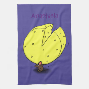 Paño De Cocina Ratón blanco con ilustracion personalizado de ques