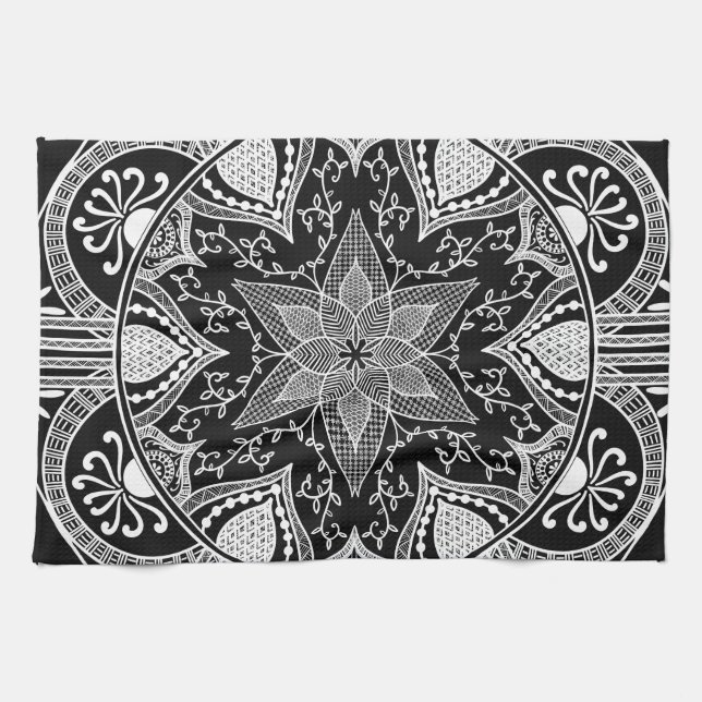 Paño De Cocina Raven Mandala (Horizontal)