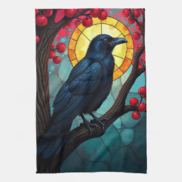Paño De Cocina Ravens-Crows de cerezo de vidrio templado