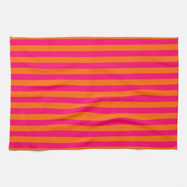 Paño De Cocina Raya de naranja y fucsia (Horizontal)
