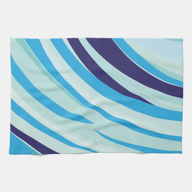 Paño De Cocina  Raya Diagonal Azul  (Horizontal)