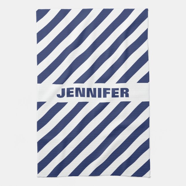 Paño De Cocina Rayado Azul Y Blanco (Vertical)