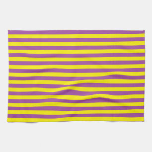 Paño De Cocina Rayas amarillas y púrpuras